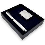 SürLaz Touch Pen Tükenmez Kalem ve Figürlü Benzinli Çakmak - Gümüş
