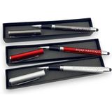 SürLaz Yılbaşı Hediyesi Özel Set 3 Adet Kutulu Isme Özel Touch Pen Tükenmez Kalem Isme Özel Kutusunda - 1 - Kırmızı - Füme - Gümüş