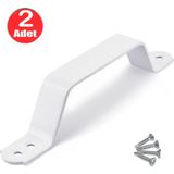 Sürme Kapı Çekme Kulbu Beyaz 17Cm Metal El Tutamağı Tutma Kolu Tutunma Barı Kulp -2 Adet