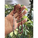 Sürmeli Model Toz Kehribar Tesbih ST20250006 - Bordo