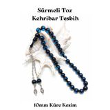 Sürmeli - Toz Kehribar Tesbih - 10 mm Küre Kesim