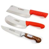 Sürmene Satır Soğan Pide Kesici & Mutfak Kasap Bıçağı 3'lü Set