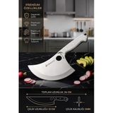 Sürmene Serisi Hilal Börek Pizza Bıçağı Beyaz Verzalit Sap Pide Salata Kıyma Mutfak Bıçak (Mft-001)