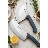 Sürmene Silver Serisi 2 Li Pizza Börek Bıçağı Gri Sap Pide Salata Kıyma Mutfak Bıçak ( Srm-03)