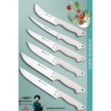 Sürmenox MFT-028 Sürmene Serisi Mutfak Et Ekmek Sebze Salata Fileto Beyaz 6'lı Bıçak Set