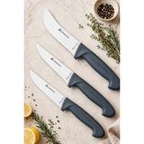 SÜRMENOX Sürmene Silver Serisi 3 Lü Mutfak Bıçak Seti Gri Sap Mutfak Kasap Et Ekmek Sebze Bıçağı HDS-104