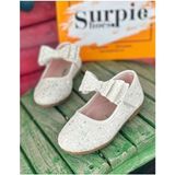 Surpie Shoes Bantlı Ortopedik Babet Kız Çocuk Suni Deri Kauçuk Tabanlı Şık ve Rahat Ayakkabı - Sedef
