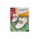 Surpie Shoes Bantlı Pul Detaylı Suni Deri Ortopedik Babet Kız Çocuk Kauçuk Tabanlı Günlük Ayakkabı - Sedef