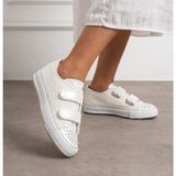 Surpie Shoes Çocuk Dantelli Günlük Ayakkabı Kız Çocuklar İçin Işıklı Düz Tabanlı - Sedef