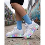 Surpie Shoes Çocuk Patenli Ayakkabı, Çocuk Tekerlekli Sneakers - Beyaz