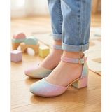 Surpie Shoes Çocuk Topuklu Ayakkabı, Kız Çocuk Renkli Topuklu Ayakkabı, Çocuk Abiye Ayakkabı
