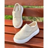 Surpie Shoes Erkek Çocuk Klasik Ayakkabı Kalın Taban Ergonomik Tasarım Türkiye Menşeli - Krem