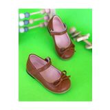 Surpie Shoes Ince Fiyonk Detaylı Kız Çocuk Babet, Kırmızı, Beyaz, Siyah Babet
