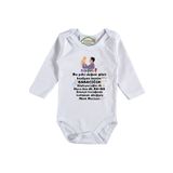 Sürpriz Bu Sene Doğum Günü Hediyesi Benim Baba Yazılı Bebek Zıbını, 1-1,5 Yaş, Unisex, Beyaz
