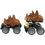 Sürtmeli Dinazor Robota Dönüşen Araba 14 cm - Kahverengi (Lisinya)