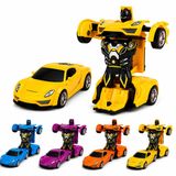 Sürtmeli Otomatik Dönüşen Robot Araba Oyuncak, Çarp-Dönüş Mekanizmalı, Mavi, Sarı, Turuncu, Mor, 3+ Yaş