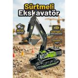Sürtmeli Oyuncak Ekskavatör - 28 Cm Metal Kepçeli İş Makinesi
