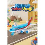 Sürtmeli Oyuncak Yolcu Uçağı - 16 Cm Model Uçak - Eğitici Çocuk Oyuncağı