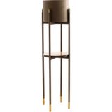 Sürton Çiroz Çiçeklik Kahverengi Gold Metal Saksı 94 cm - Kahverengi - Gold - Standart