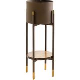Sürton Çiroz Gold Kahverengi Metal Çiçeklik Saksılık 64 cm - Kahverengi - Gold - Standart