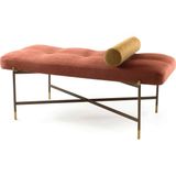 Sürton Kirit Kahverengi Gold Kiremit Rengi Metal Ayaklı Bank - Standart