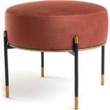 Sürton Kirit Kiremit Rengi Metal Ayaklı Ottoman Puf - Standart