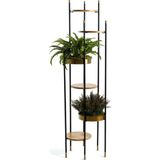 Sürton Kule Siyah Gold Raflı Metal Saksılık - Siyah - Gold - Standart