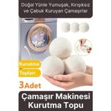 Sürtünme Engellen Kırışıklık Azaltıcı Çabuk Kuruma Yün Çamaşır Makinesi Kurutma Topu Yumuşatıcı 3'lü