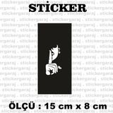 Sus Konusma Kadin 2 Adet Sticker - Araba Motosiklet Kask Buzdolabi Cam Otomobil Atv Laptop Tablet Duvar Stickeri