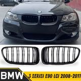 ŞüsCarOto Aksesuar Bmw 3 Serisi E90 Lcı 2008-2011 Uyumlu Ön Panjur Böbrek M3 Görünüm Izgara Çift Çizgi Ithal Piano Black 1.sınıf Sağ Sol Takım