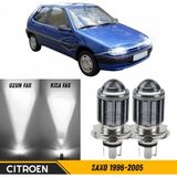 ŞüsCarOto Aksesuar Citroen Saxo 1996-2005 Uyumlu Mercekli Far Ampulü LED Xenon Beyaz Renk Far Şimşek Etkili Csp LED Lamba Uzun Kısa 2 Adet Takım