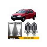 ŞüsCarOto Aksesuar Dacia Logan 2009-2020 Uyumlu Mercekli Far Ampulü Led Xenon Beyaz Şimşek Etkili Led Lamba Uzun Kısa
