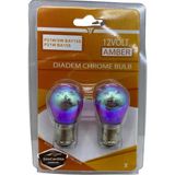 ŞüsCarOto Aksesuar Diadem Ampul Krom Amber Çift Duy Park Sinyal Stop Ampulü 1016 12V21/5W Turuncu Işık P21W Düz Tırnak 2'li Takım