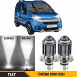 ŞüsCarOto Aksesuar Fiat Fiorino 2008-2023 Uyumlu Mercekli Far Ampulü LED Xenon Beyaz Renk Far Şimşek Etkili Csp LED Lamba Uzun Kısa 2 Adet Takım