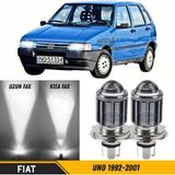 ŞüsCarOto Aksesuar Fiat Uno 1992-2001 Uyumlu Mercekli Far Ampulü LED Xenon Beyaz Renk Far Şimşek Etkili Csp LED Lamba Uzun Kısa 2 Adet Takım