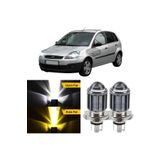 ŞüsCarOto Aksesuar Ford Fiesta 2002-2008 Uyumlu Mercekli Far Ampulü Led Xenon Sarı-Beyaz Şimşek Etkili Uzun Kısa
