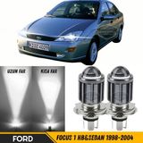 ŞüsCarOto Aksesuar Ford Focus 1 Hb&sedan 1998-2004 Uyumlu Mercekli Far Ampulü LED Xenon Beyaz Renk Far Şimşek Etkili Csp LED Lamba Uzun Kısa 2 Adet Takım