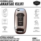 ŞüsCarOto Aksesuar Ford Focus Fiesta Kuga Mondeo Puma Ranger Ecosport Bmax Cmax Smax Sustalı Anahtar Uyumlu Silikon Anahtar Kılıfı Oto Anahtar Kabı Darbe Emici Anahtarlık Koyu Titan Gri