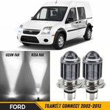 ŞüsCarOto Aksesuar Ford Transit Connect 2002-2013 Uyumlu Mercekli Far Ampulü LED Xenon Beyaz Renk Far Şimşek Etkili Csp LED Lamba Uzun Kısa 2 Adet Takım