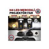 ŞüsCarOto Aksesuar H4 Lazer Mercekli Far Ampulü Ufuk Çizgili Araç Motosiklet Projektör LED Xenon Şimşek Etkili 9/36v