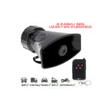 ŞüsCarOto Aksesuar Her Araca Uyumlu Uzaktan Kumandalı Siren 8 Farklı Siren Sesi Korna Güçlü Polis Sireni 12V 100W