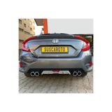 ŞüsCarOto Aksesuar Honda Civic FC5 2016-2021 Araca Özel Siyah Gri Difüzör Tırnaklı Yuvarlak Egzoz Arka Tampon Eki İthal