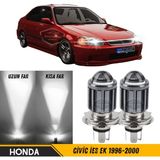 ŞüsCarOto Aksesuar Honda Civic Ies Ek 1996-2000 Uyumlu Mercekli Far Ampulü LED Xenon Beyaz Renk Far Şimşek Etkili Csp LED Lamba Uzun Kısa 2 Adet Takım