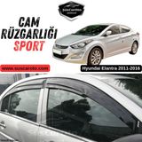 ŞüsCarOto Aksesuar Hyundai Elantra 2011-2016 Uyumlu Mugen Cam Rüzgarlığı Seti Piano Black 4\'lü Ithal Parlak Siyah