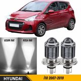 ŞüsCarOto Aksesuar Hyundai I10 2007-2019 Uyumlu Mercekli Far Ampulü LED Xenon Beyaz Renk Far Şimşek Etkili Csp LED Lamba Uzun Kısa 2 Adet Takım