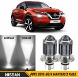 ŞüsCarOto Aksesuar Nissan Juke 2010-2014 Makyajsız Kasa Uyumlu Mercekli Far Ampulü LED Xenon Beyaz Renk Far Şimşek Etkili Csp LED Lamba Uzun Kısa 2 Adet Takım