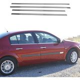 ŞüsCarOto Aksesuar Renault Megane 2 Sedan 2004-2010 Krom Cam Çıtası 4 Kapı 4 Parça Paslanmaz Çelik