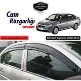 ŞüsCarOto Aksesuar Renault Symbol 2008-2012 Uyumlu Mugen Cam Rüzgarlığı Seti Piano Black 4'lü