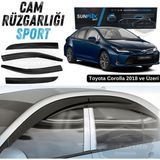ŞüsCarOto Aksesuar Sunplex Toyota Corolla 2018 Sonrası E210 Uyumlu Spor Cam Rüzgarlığı Seti Piano Black 4\'lü Parlak Siyah