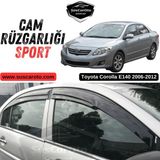 ŞüsCarOto Aksesuar Toyota Corolla E140 2006-2012 Uyumlu Mugen Cam Rüzgarlığı Seti Piano Black 4\'lü Ithal Parlak Siyah